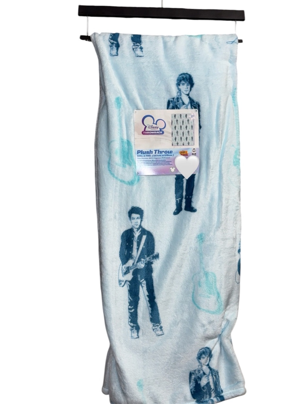 Disney Jonas Brothers Light Blue & Teal Plush Throw Blanket